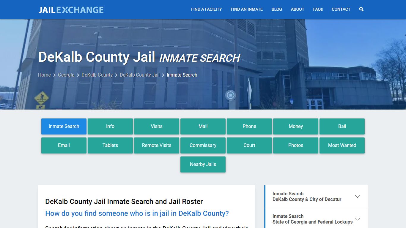 DeKalb County Jail Inmate Search - Jail Exchange